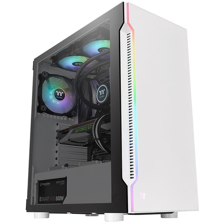 Gabinete Thermaltake H200 Tg Snow Edition 1 Fans Blanco Atx Mid Tower